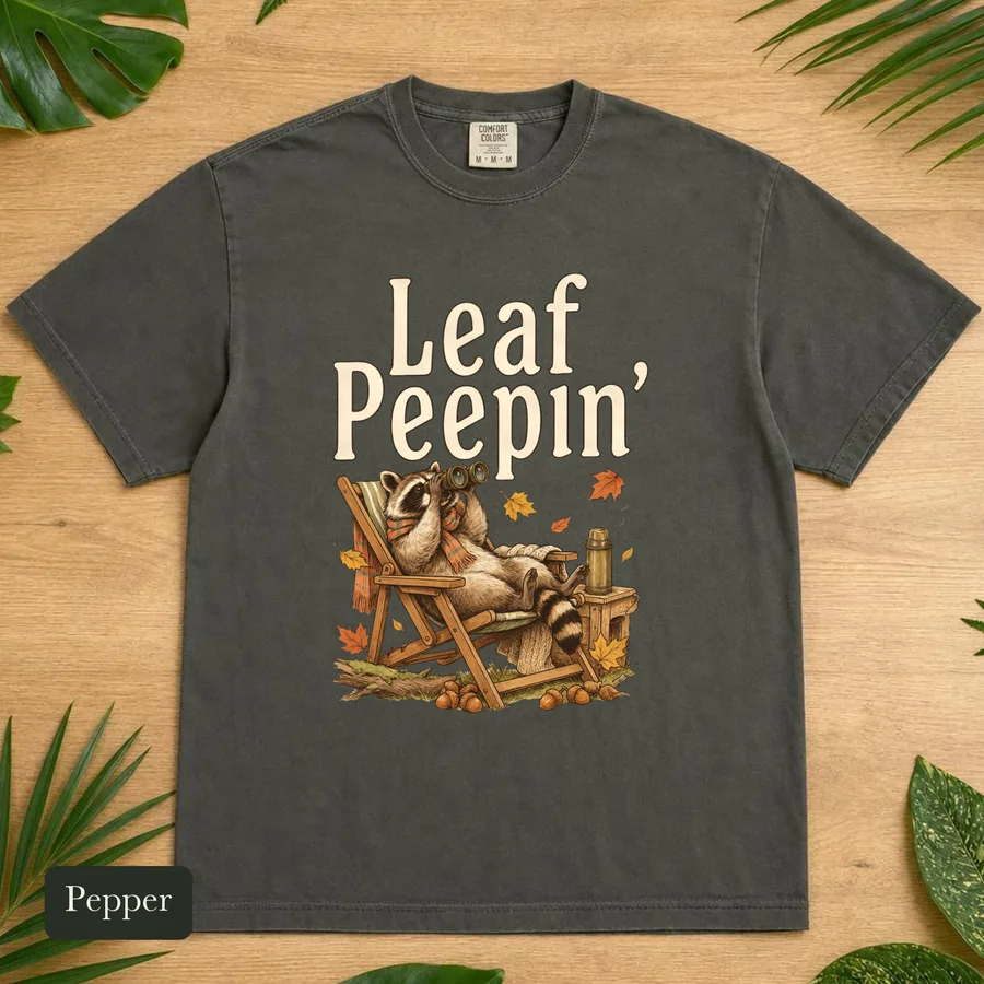 Leaf Peeping Raccoon Shirt — Folk and Fauna